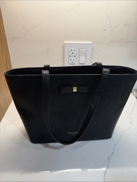 Ted Baker London Handbags - Ted Baker London Black Tote with Signature Bow and Gold Hardware